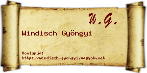 Windisch Gyöngyi névjegykártya